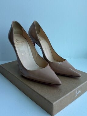 Christian Louboutin Kate 100 mm Nude Heels sz US 8 - 8.5